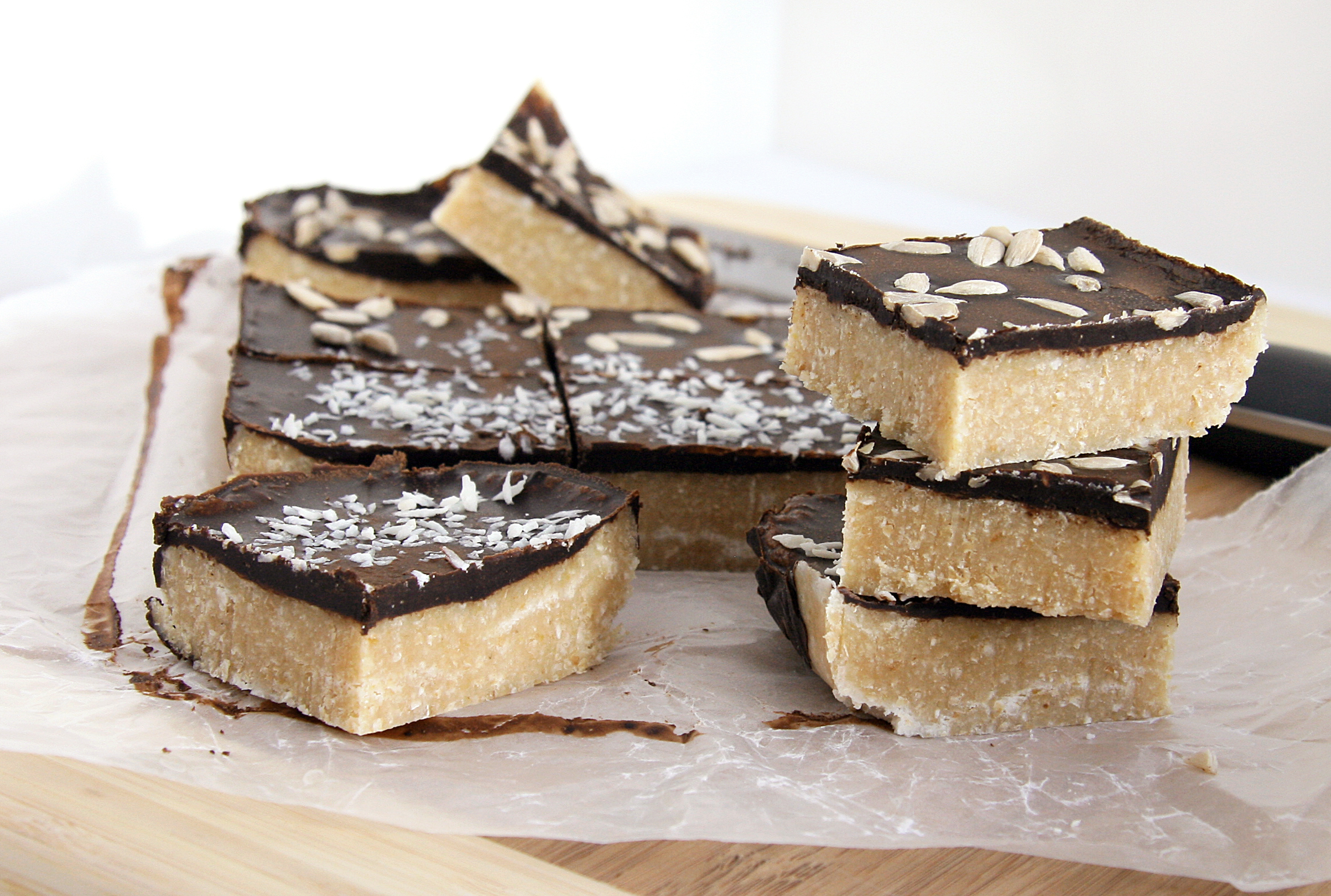 with Squares  from  Bars/Energy honey Carob bar Protein Coconut (inspired The protein Covered recipe